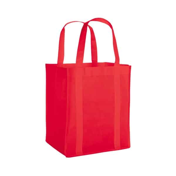 Custom Vespera Recycled Non-Woven Grocery Tote w/Bottom Insert with logo - 5