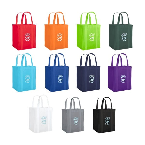 Custom Vespera Recycled Non-Woven Grocery Tote w/Bottom Insert with logo