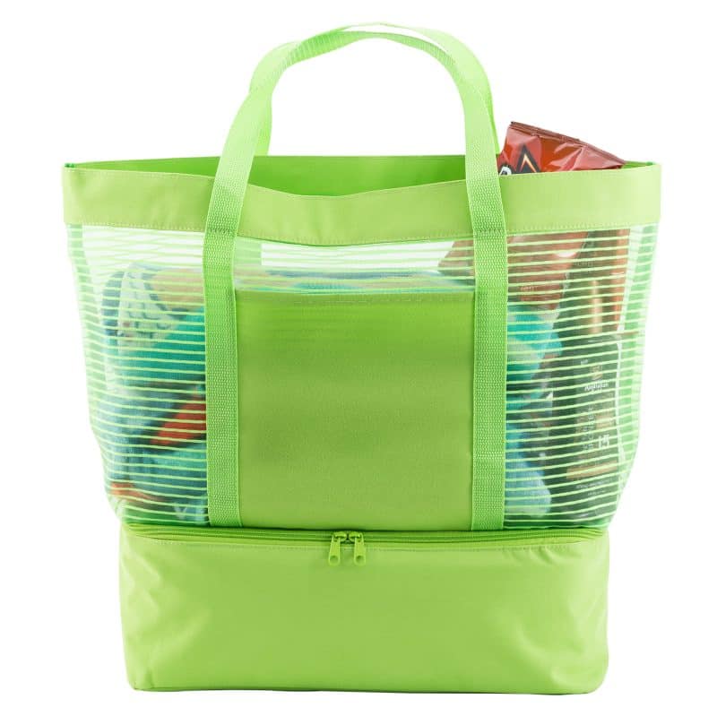 Custom 2" 1 Striped Mesh Beach Bag Cooler with logo - 1