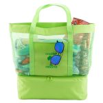 Custom 2" 1 Striped Mesh Beach Bag Cooler with logo - 3