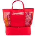 Custom 2" 1 Striped Mesh Beach Bag Cooler with logo - 4