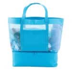 Custom 2" 1 Striped Mesh Beach Bag Cooler with logo - 5