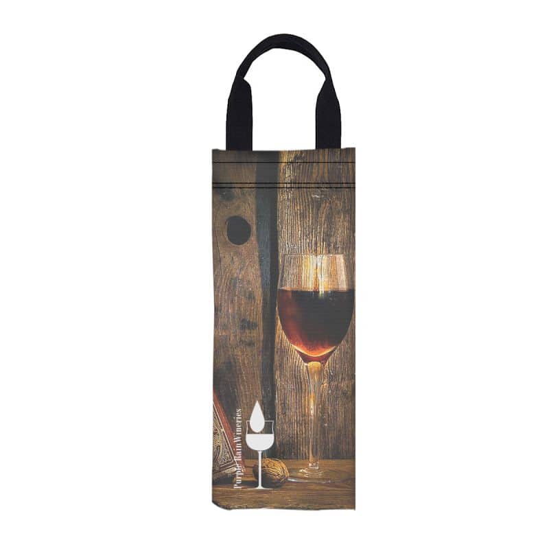 Custom 6" W X 16" H Canvas Wine Bag with logo
