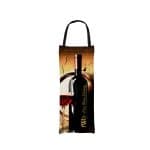 Custom 6" W X 16" H Polyester Wine Bag with logo