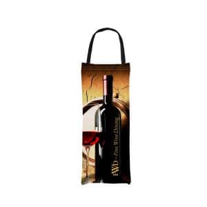 Custom 6" W X 16" H Polyester Wine Bag with logo