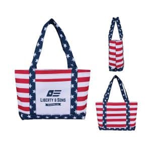 Custom Americana 600D Beach Tote with logo