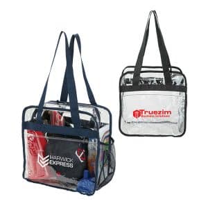 Custom Athina Clear Stadium Tote with logo