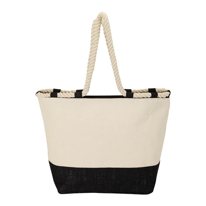 Custom Barcelona Canvas & Jute Tote with logo - 1