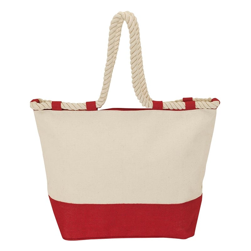 Custom Barcelona Canvas & Jute Tote with logo - 2