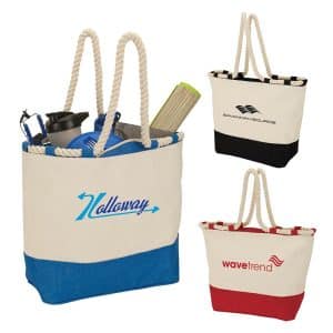 Custom Barcelona Canvas & Jute Tote with logo