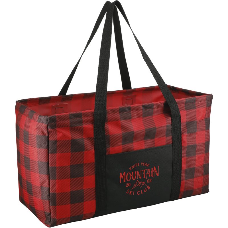Custom Buffalo Plaid Utility Tote with logo - 2