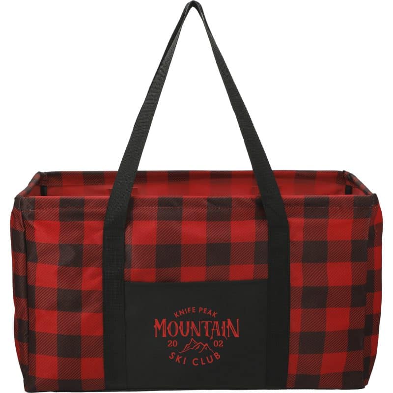 Custom Buffalo Plaid Utility Tote with logo - 4