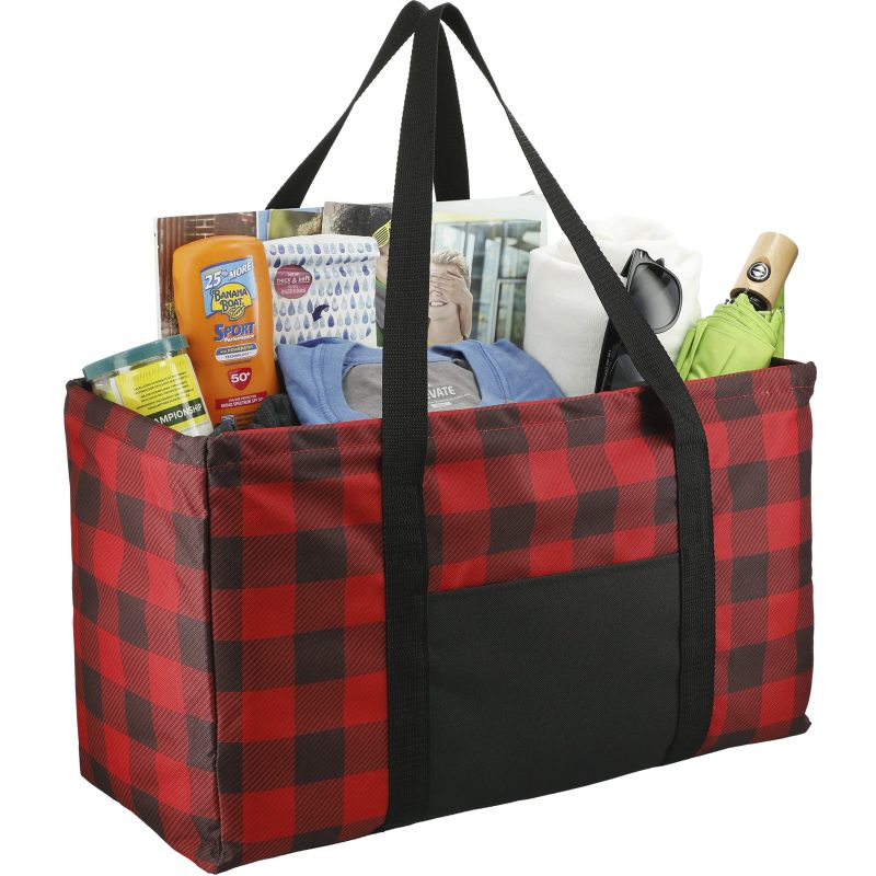 Custom Buffalo Plaid Utility Tote with logo - 6
