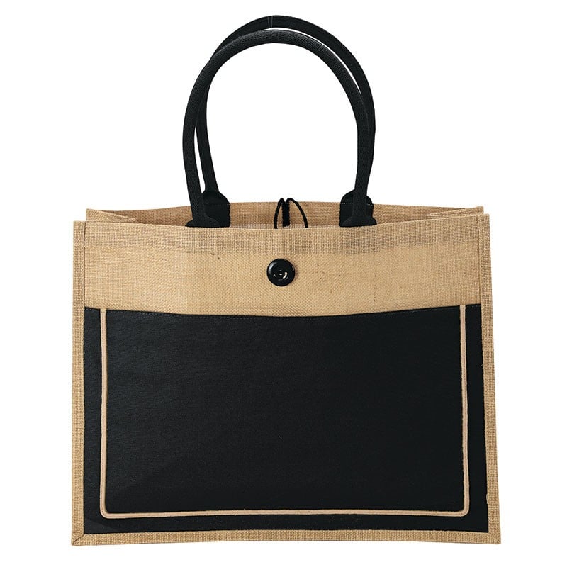 Custom Camden Natural Jute Tote with logo - 1