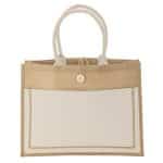 Custom Camden Natural Jute Tote with logo - 2