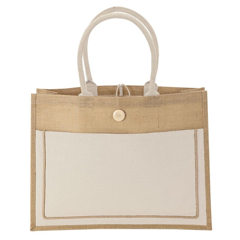Custom Camden Natural Jute Tote with logo - 2
