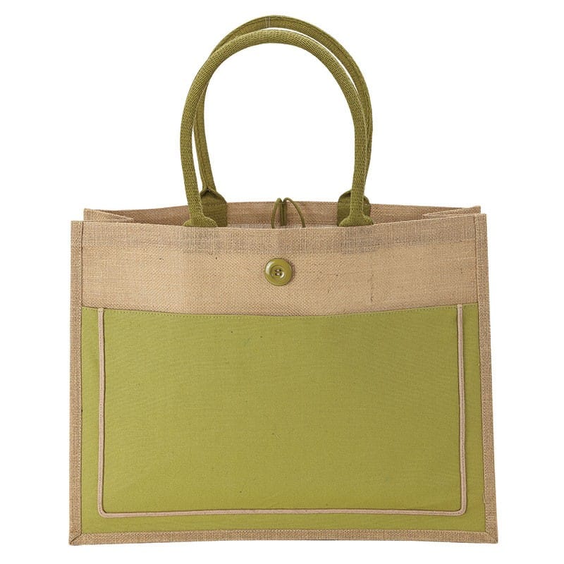 Custom Camden Natural Jute Tote with logo - 3