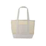Custom Canvas Mesh Tote - Natural with logo - 1