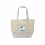 Custom Canvas Mesh Tote - Natural with logo