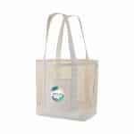Custom Canvas Mesh Tote - Natural with logo - 2