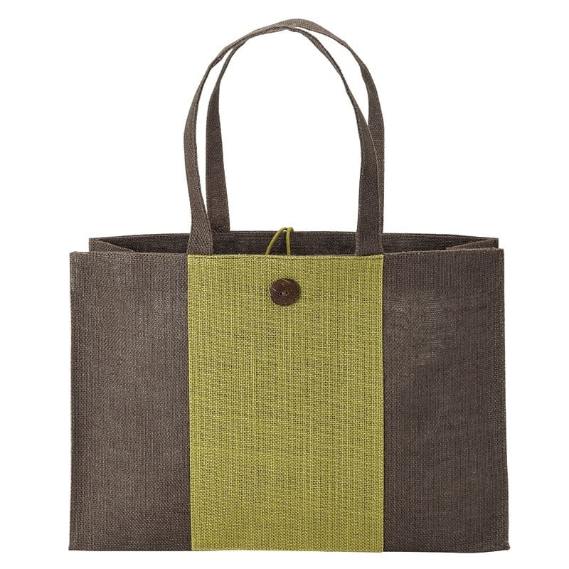 Custom Charlotte Natural Jute Tote with logo - 1