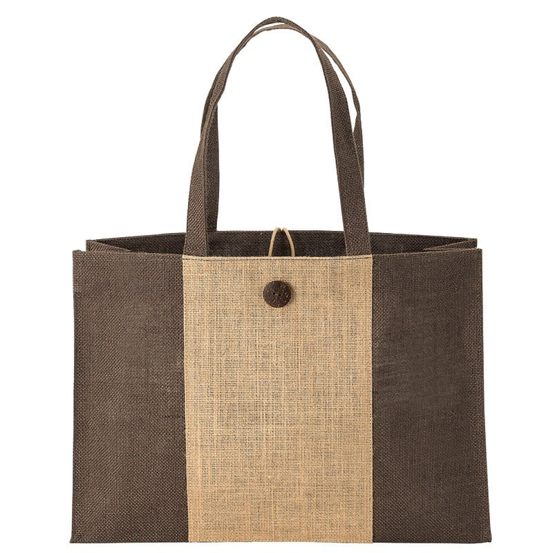 Custom Charlotte Natural Jute Tote with logo - 2
