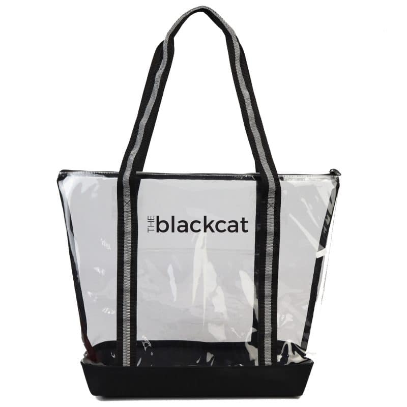 Custom Clear Tote with Zipper with logo