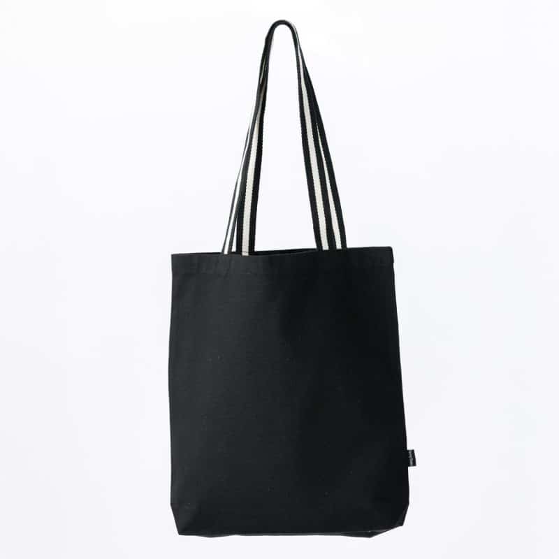 Custom Deluxe Canvas Tote Bag with Striped Handles with logo - 1