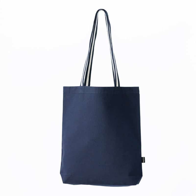 Custom Deluxe Canvas Tote Bag with Striped Handles with logo - 4