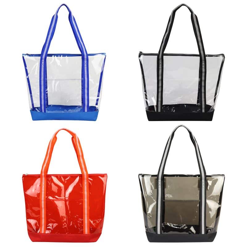 Custom Diamond Clear TPU Zippered Tote with logo - 1