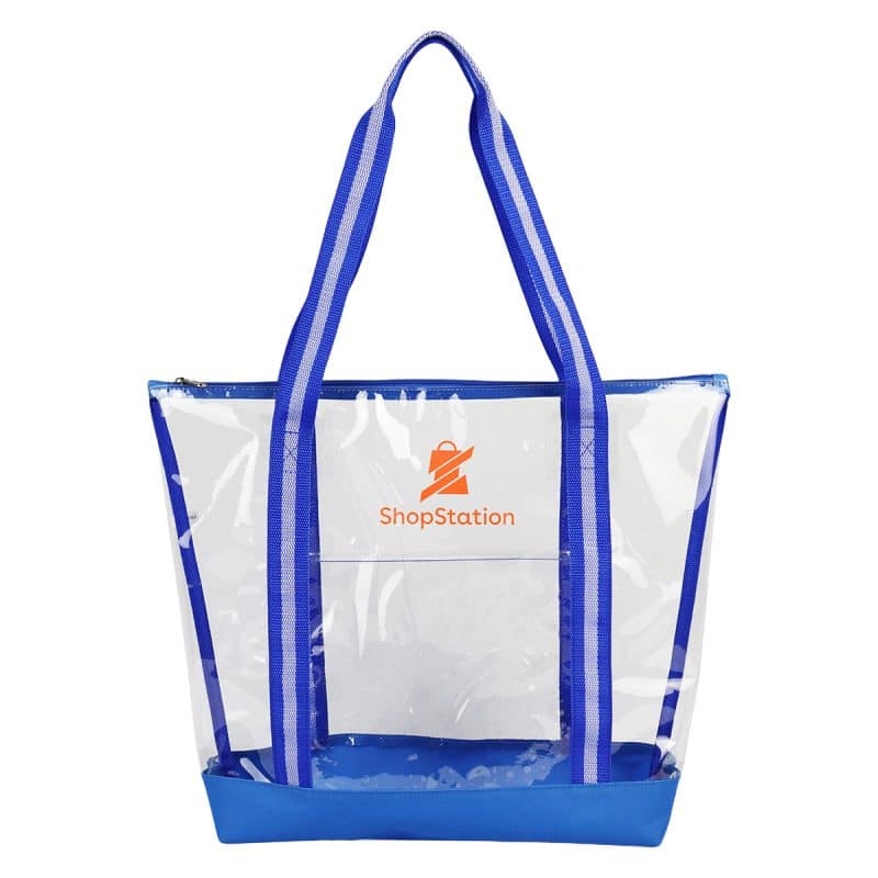 Custom Diamond Clear TPU Zippered Tote with logo - 2