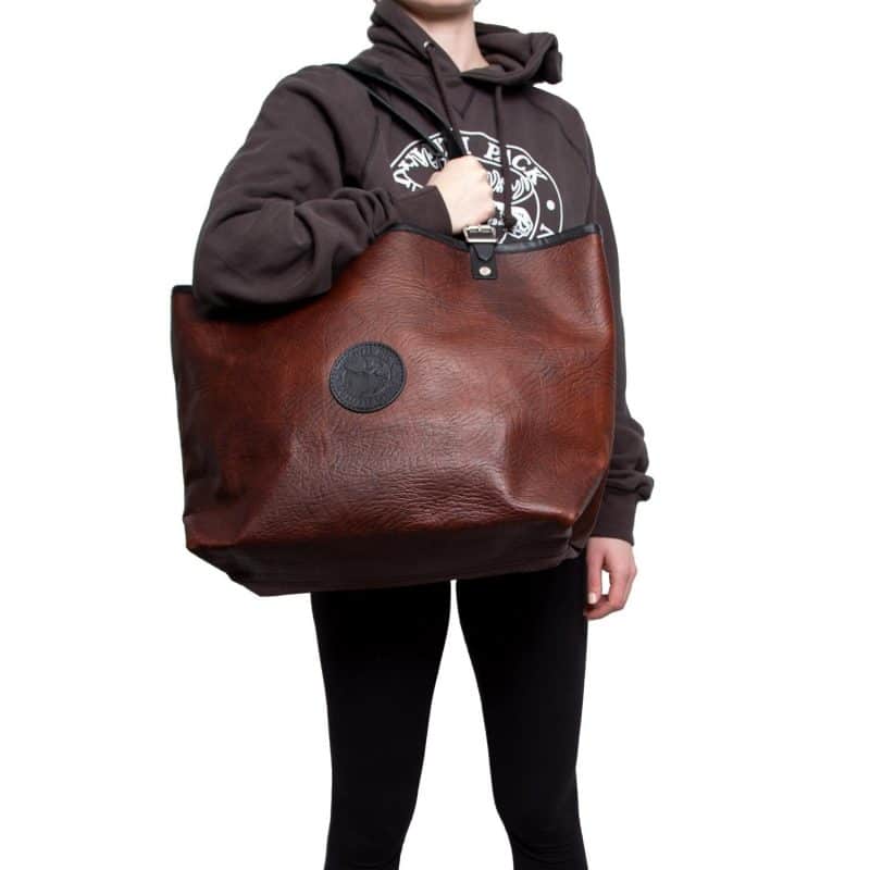Custom Duluth Pack™ Bison Leather Market Tote with logo - 4