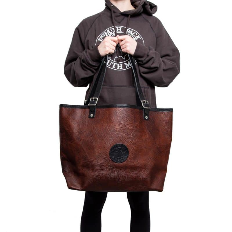 Custom Duluth Pack™ Bison Leather Market Tote with logo - 5