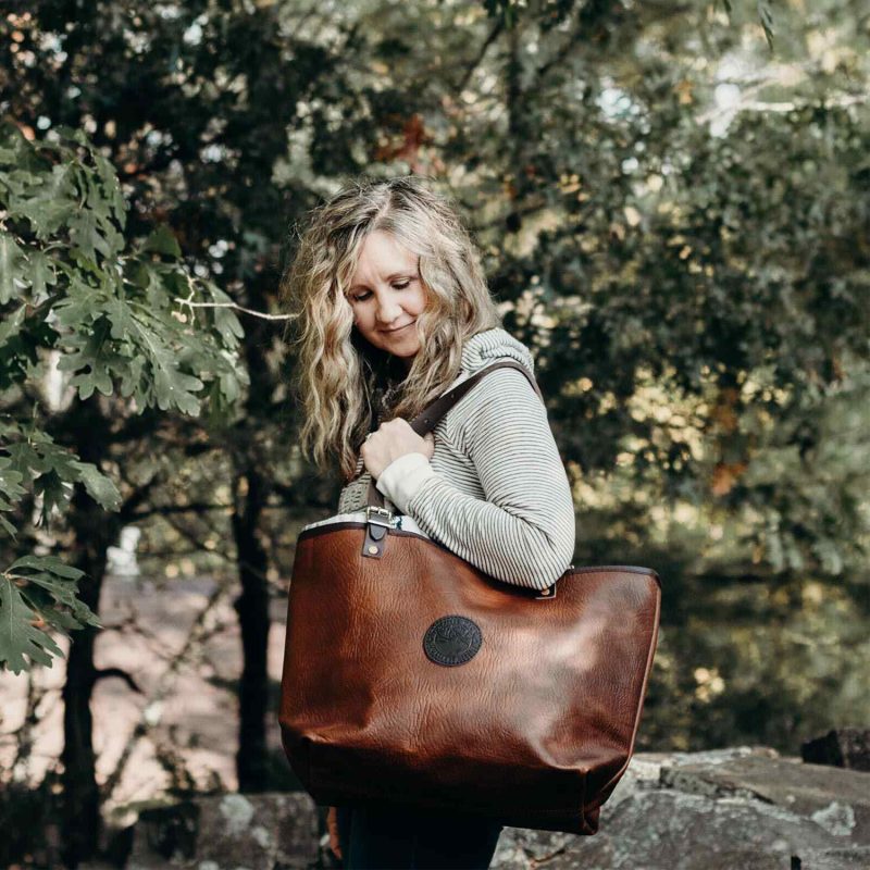 Custom Duluth Pack™ Bison Leather Market Tote with logo - 8