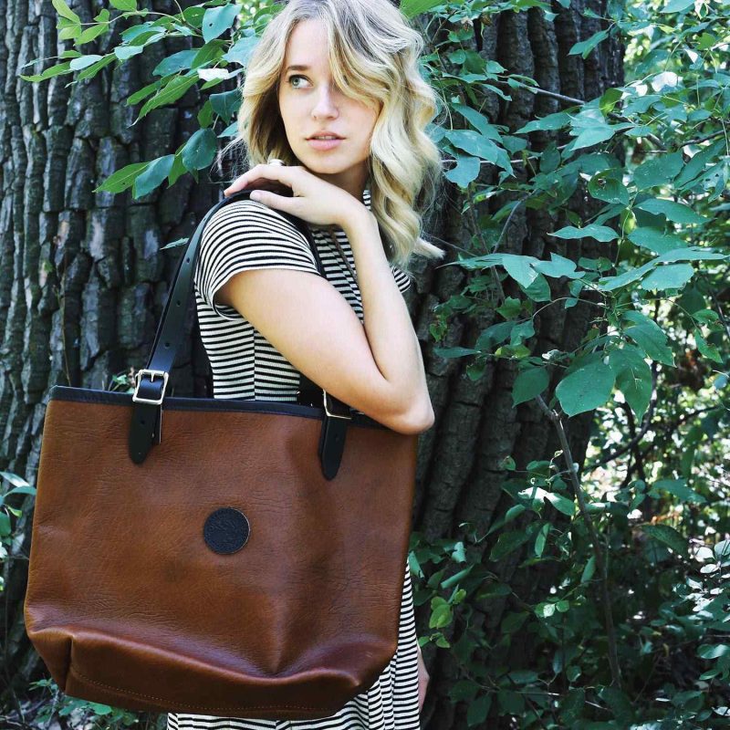 Custom Duluth Pack™ Bison Leather Market Tote with logo - 9