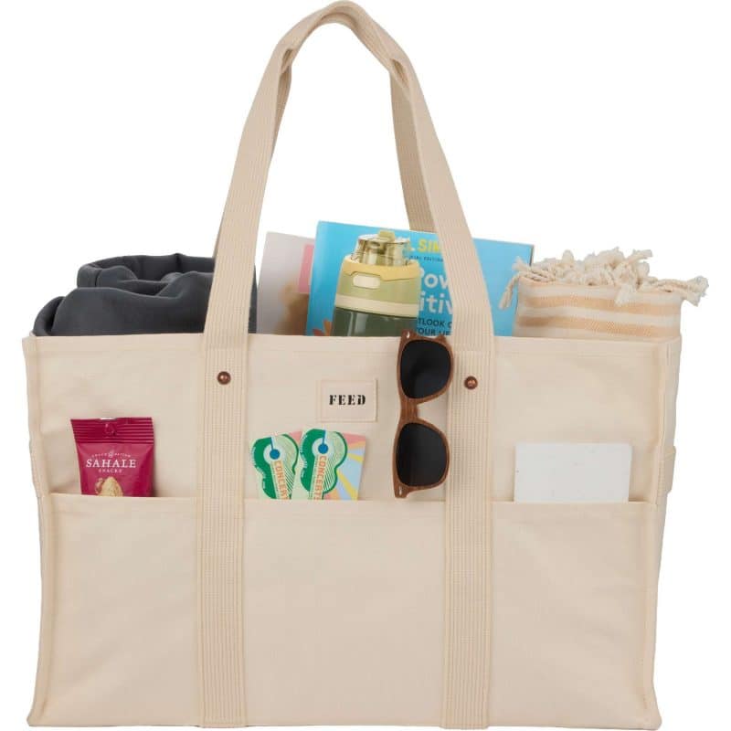 Custom FEED Organic Large Market Tote with logo - 8