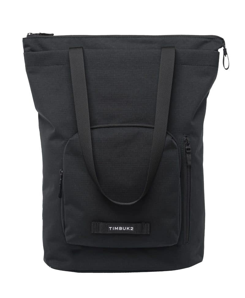 Custom Flight Convertible Tote Backpack Jet Black with logo