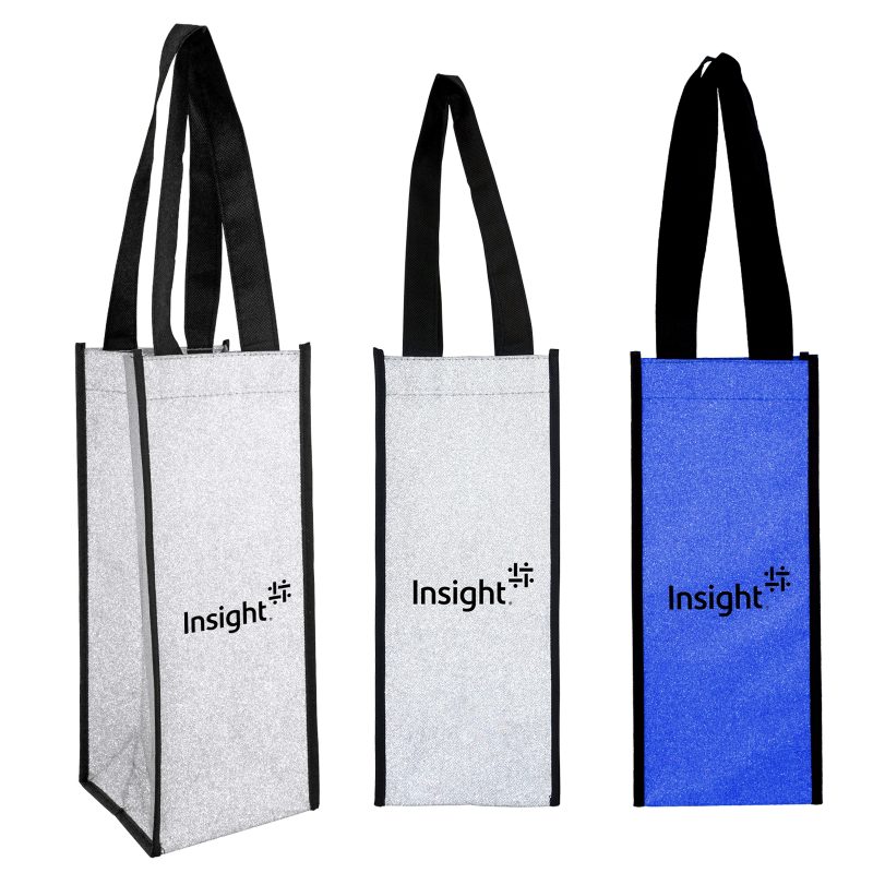 Custom Glitter Wine Bag with logo