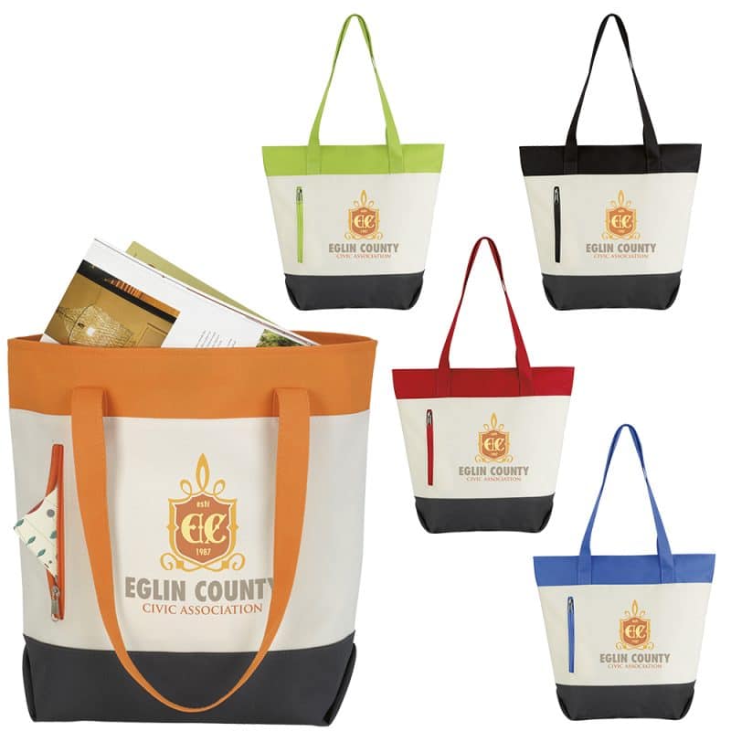 Custom Good Value™ Color Zip Tote with logo