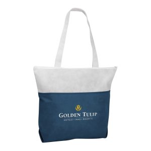 Custom Good Value™ Poly Pro Two-Tone Zippered Tote with logo
