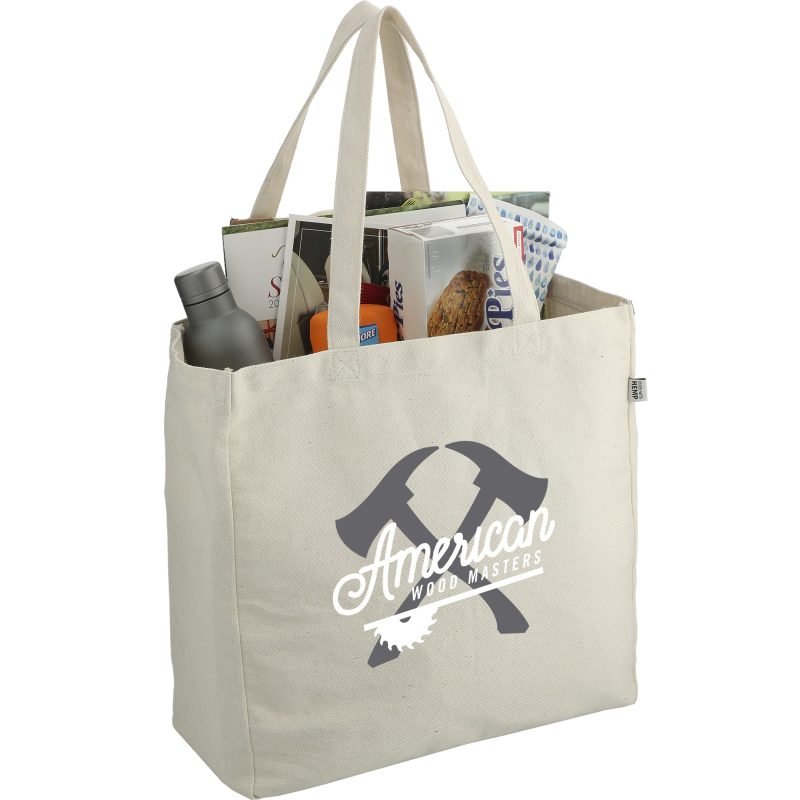 Custom Hemp Cotton Carry-All Tote with logo - 4