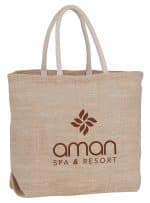 Custom Herringbone Jute Tote with logo - 2