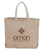 Custom Herringbone Jute Tote with logo - 4