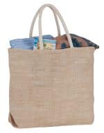 Custom Herringbone Jute Tote with logo - 5