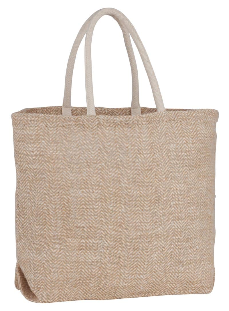 Custom Herringbone Jute Tote with logo - 6