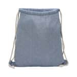 Custom Huron Recycled Cotton Drawstring Tote with logo - 1