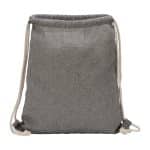 Custom Huron Recycled Cotton Drawstring Tote with logo - 2