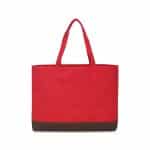 Custom Ivy Recycled Cotton Carry-All Tote - AWARE™ - Crimson with logo - 1