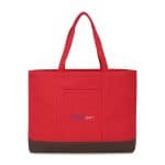 Custom Ivy Recycled Cotton Carry-All Tote - AWARE™ - Crimson with logo