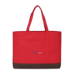 Custom Ivy Recycled Cotton Carry-All Tote - AWARE™ - Crimson with logo